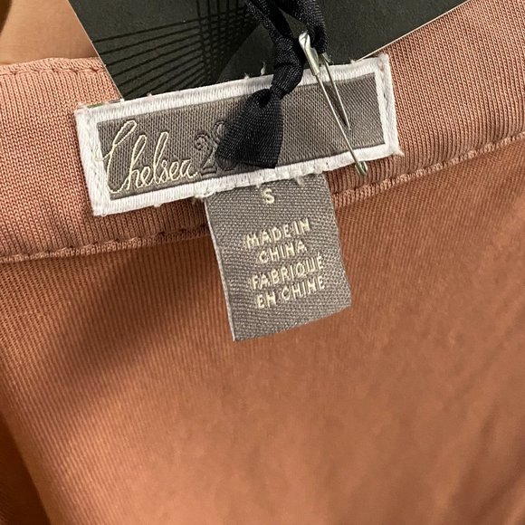 Nordstrom S Hi/Lo Ruffle Back Hem Tee Short Sleeve Shirt Pink Tan - Picture 6 of 10